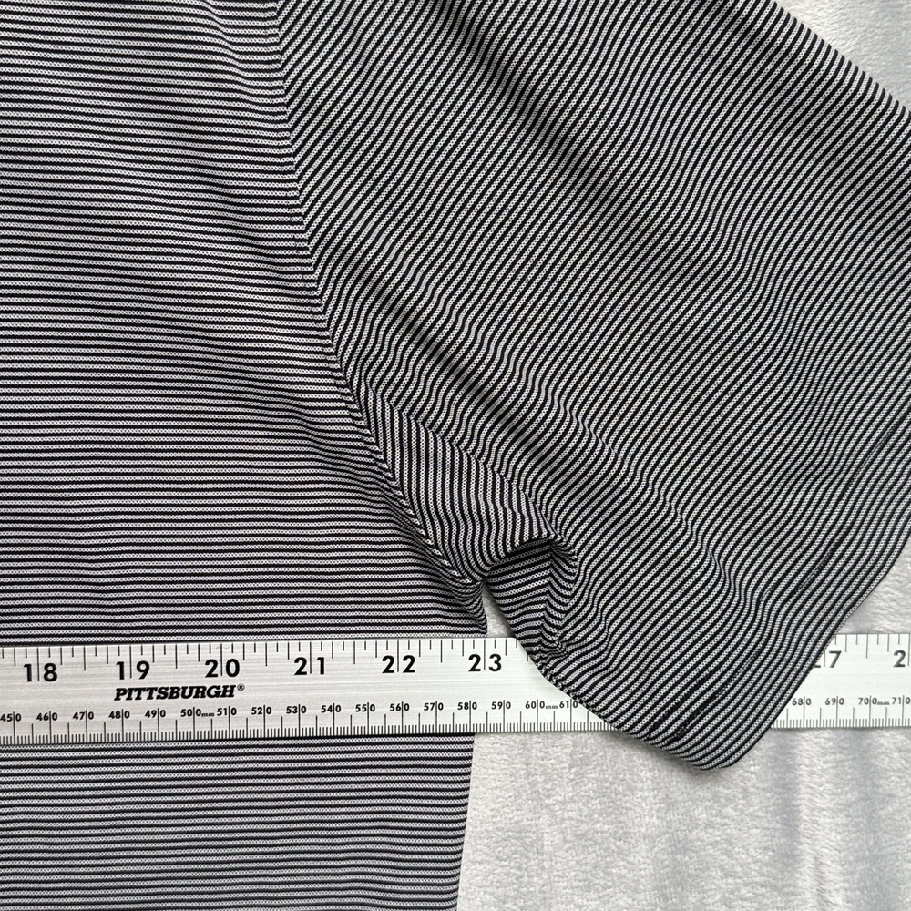 Greg Norman Polo Shirt Mens Large Gray Striped PlayDry Golf Performance Shark - Picture 7 of 8